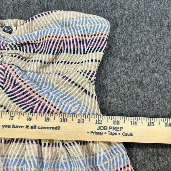 Roxy Mini Dress Women's Medium Strapless Boho Tribal Print Smocked Back Summer - Picture 4 of 12